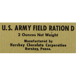 U.S. Army Field Ration D, chocolat, 2 ounces