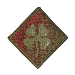 Insignia, 4th US Army, Green border, Green back, 1943