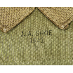 Haversack M-1928, J.A. SHOE 1941, Hq., 110th Engineer Combat Bn.