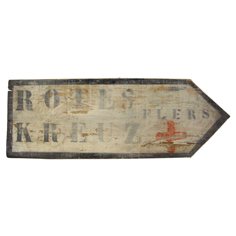 Sign, Wooden, German, Rotes Kreuz, Flers, Normandy