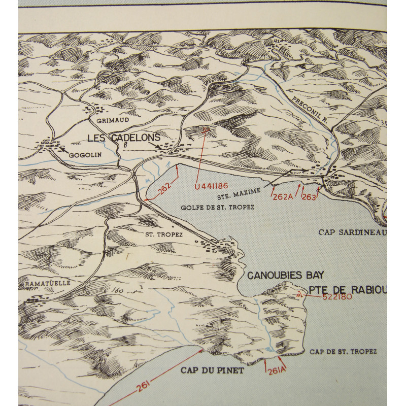 Map, Cavalaire Bay, July 1944, TOP SECRET-BIGOT, Operation Dragoon