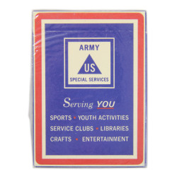 Jeu de pinochle, SPECIAL SERVICES U.S. ARMY, sous cellophane