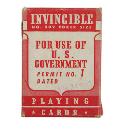 Cards, Playing, INVINCIBLE, For Use of US Government, Gift of American Red Cross, 1943