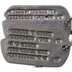 Grouping, Dog Tags, Sgt. Marcus Ayers, USAAF