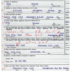 Rapport disciplinaire, T/5 Horace Frey, 893rd Ordnance Co., Sainte-Mère-Eglise, 1945