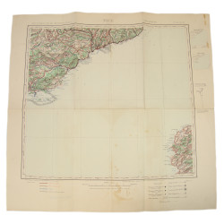 Map, Nice, French Riviera, Service Géographique de l'Armée, 1932