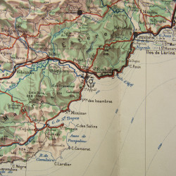 Map, Nice, French Riviera, Service Géographique de l'Armée, 1932