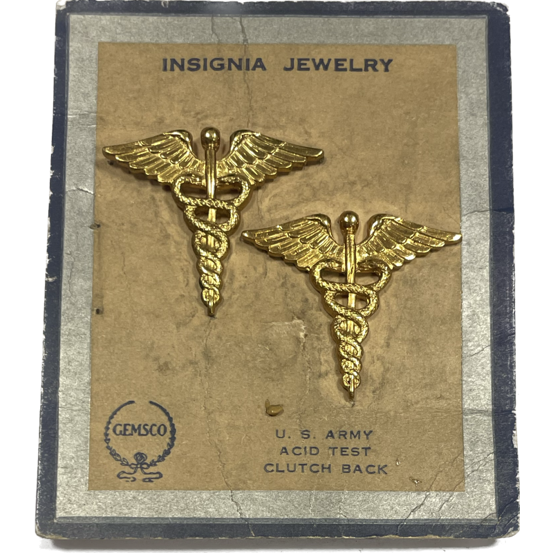 Pair, Insignias, Collar, Officer, US Army Medical Corps, GEMSCO