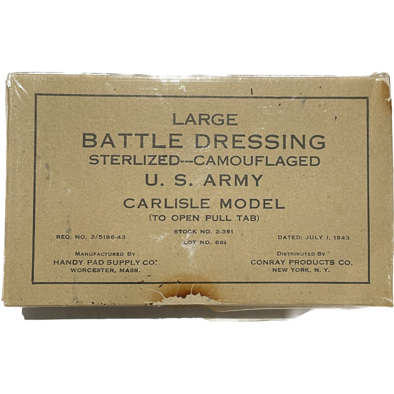 Pansement, Large Battle Dressing---Camouflaged, 1943, US Navy Stk No 391 Corpsman