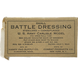 Pansement, Small Battle Dressing Sterilized, US Navy stk No. 2-396, 1943, Corpsman