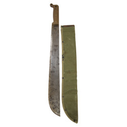 Machette M-1942, TRUE TEMPER 1944, avec fourreau en toile OD 7, 1944