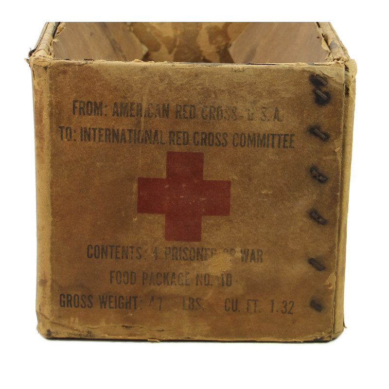 Carton, American Red Cross, colis alimentaire, prisonniers de guerre