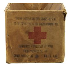 Carton, American Red Cross, colis alimentaire, prisonniers de guerre