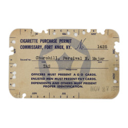 Permis de conduire, Maj. Percival Churchill, US Army