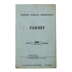 Permit, Driving, Personal, Maj. Percival Churchill, US Army