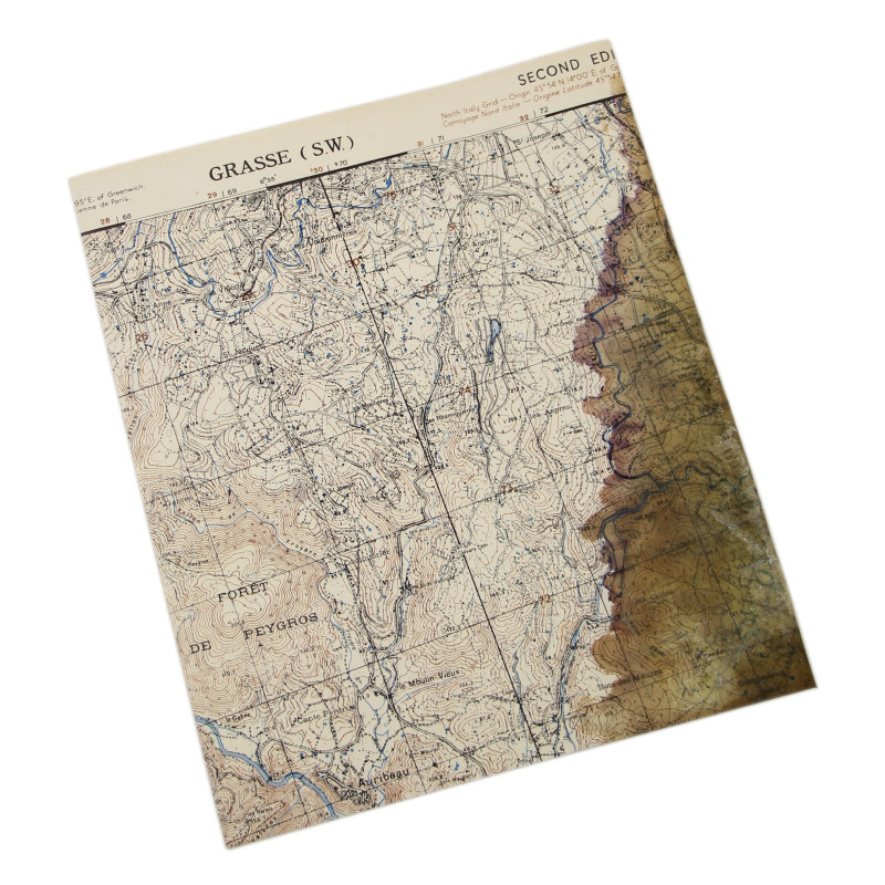 Map, Grasse, Provence, 1943-1944, Operation Dragoon