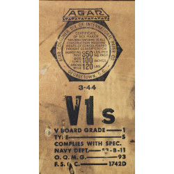 Carton de ration V1s, cigarettes Chesterfield, mars 1944, vide