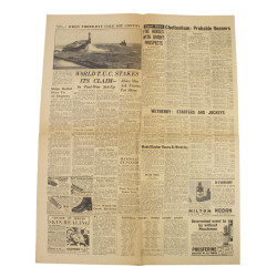 Newspaper, British, Daily Herald, February 17, 1945, 'Martial Law in All Front Line Zones', NAAFI