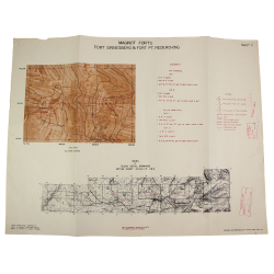 Map, Forts Sinnesberg & PT. Rederching, US Army, Maginot line