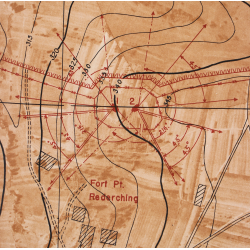 Map, Forts Sinnesberg & PT. Rederching, US Army, Maginot line