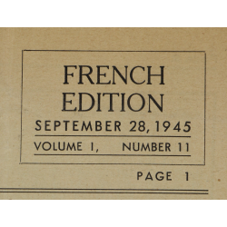 Journal, The Screamer, 502nd PIR, 101st Airborne Division, 28 septembre 1945, Volume 1, Number 11