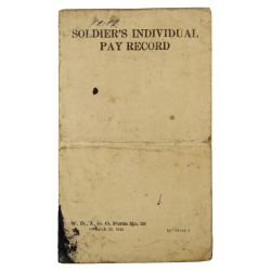 Livret de solde, Soldier's Individual Pay Record, Pfc. Robert Fritz, 203rd Port Company, PTO