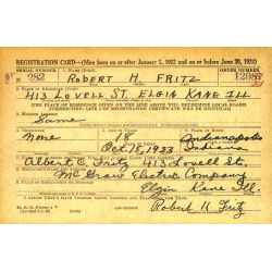 Livret de solde, Soldier's Individual Pay Record, Pfc. Robert Fritz, 203rd Port Company, PTO