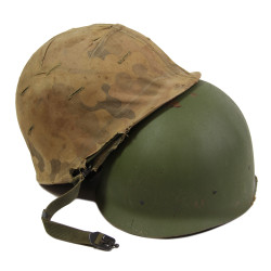 Helmet, M1, Vietnam War, with Mitchell Cover, 1965-1969