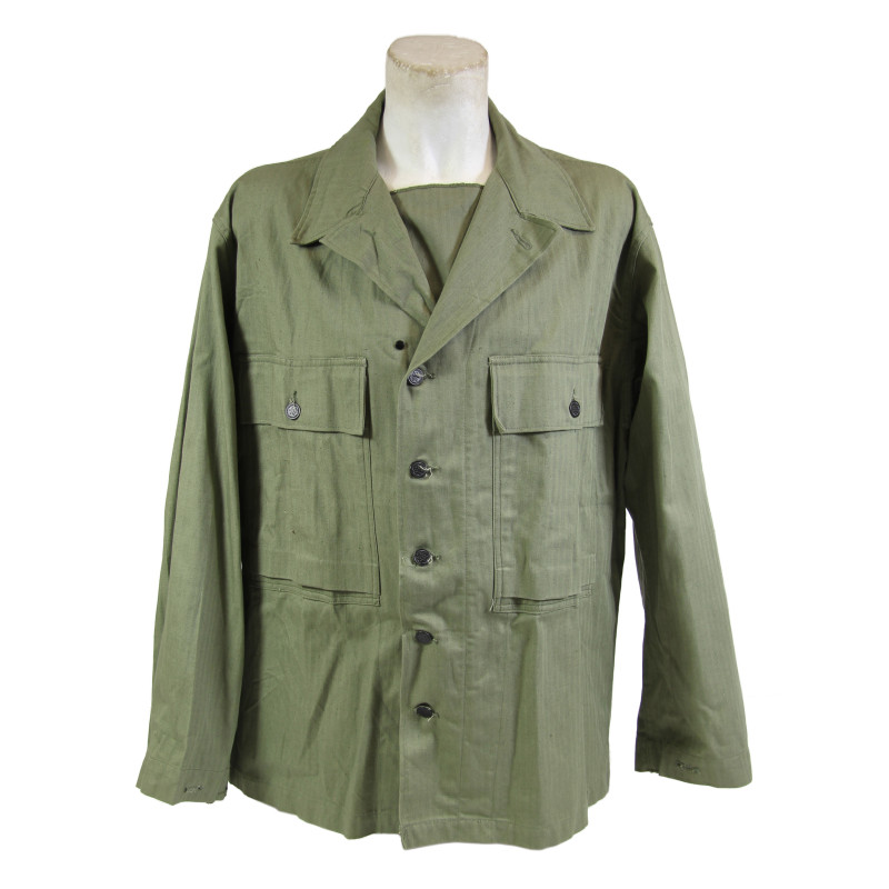 Veste de combat US Army, treillis HBT (Herringbone Twill), Special, 42R, 1943