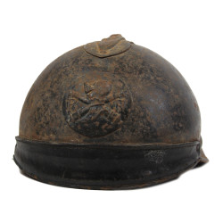 Helmet, M1919, Tank Crew, French Army, with Trench Knife, Insignias and Portrait