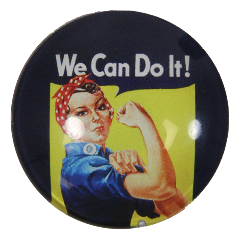 Magnet, rond, globe, We Can Do It!