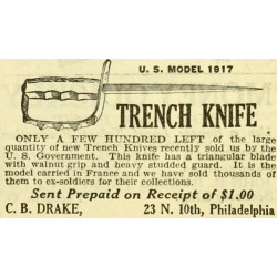 Couteau de tranchée, Knuckle Knife M1917, L.F. & C., avec fourreau, 1918