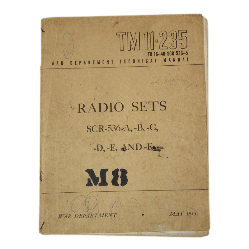 Manual, Technical, TM 11-235, Radio Sets SCR-536 (Handie-Talkie)