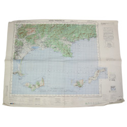 Map, British, HYÈRES-PORQUEROLLES, Southern France, Operation Dragoon, FSSF, 1944