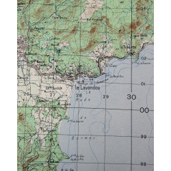 Map, British, HYÈRES-PORQUEROLLES, Southern France, Operation Dragoon, FSSF, 1944