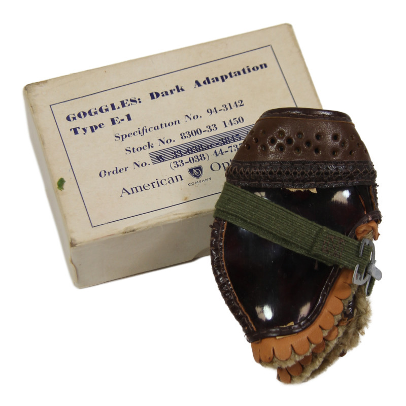 Goggles, Type E-1, Dark Adaptation, Red Lenses, American Optical Company, in Box, 1943-1944