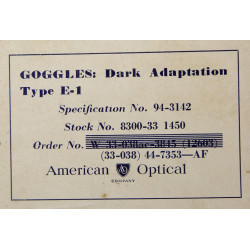 Goggles, Type E-1, Dark Adaptation, Red Lenses, American Optical Company, in Box, 1943-1944