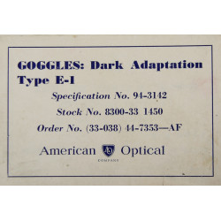 Goggles, Type E-1, Dark Adaptation, Red Lenses, American Optical Company, in Box, 1943-1944