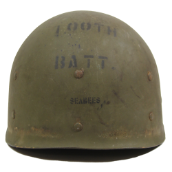 Helmet, M1, Fixed Loops, FIRESTONE Liner, 100th Naval Construction Bn., Seabees, PTO