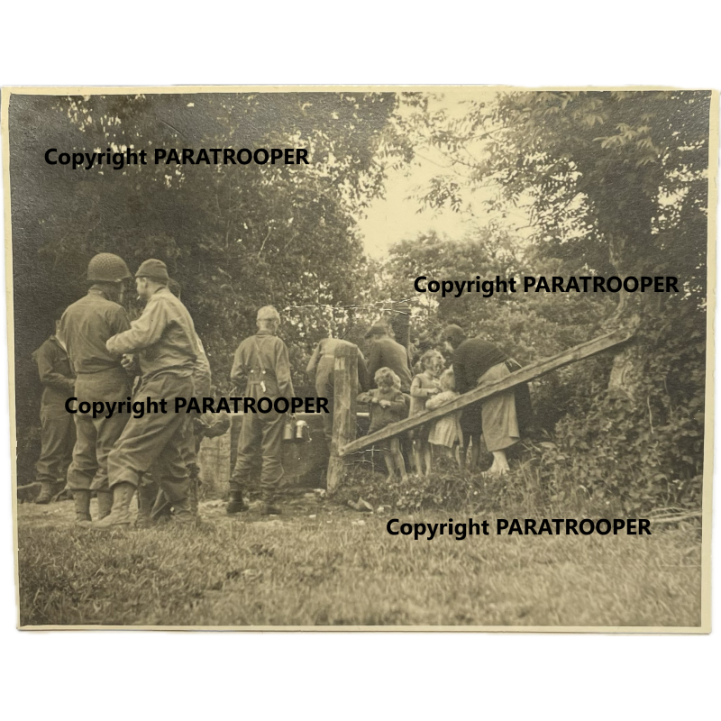 Photograph, US GIs and French Civilians, Normandy