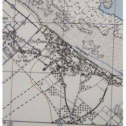 Map, British, SAINT-AUBIN-SUR-MER, Juno Beach & Sword Beach, Normandy, 1943