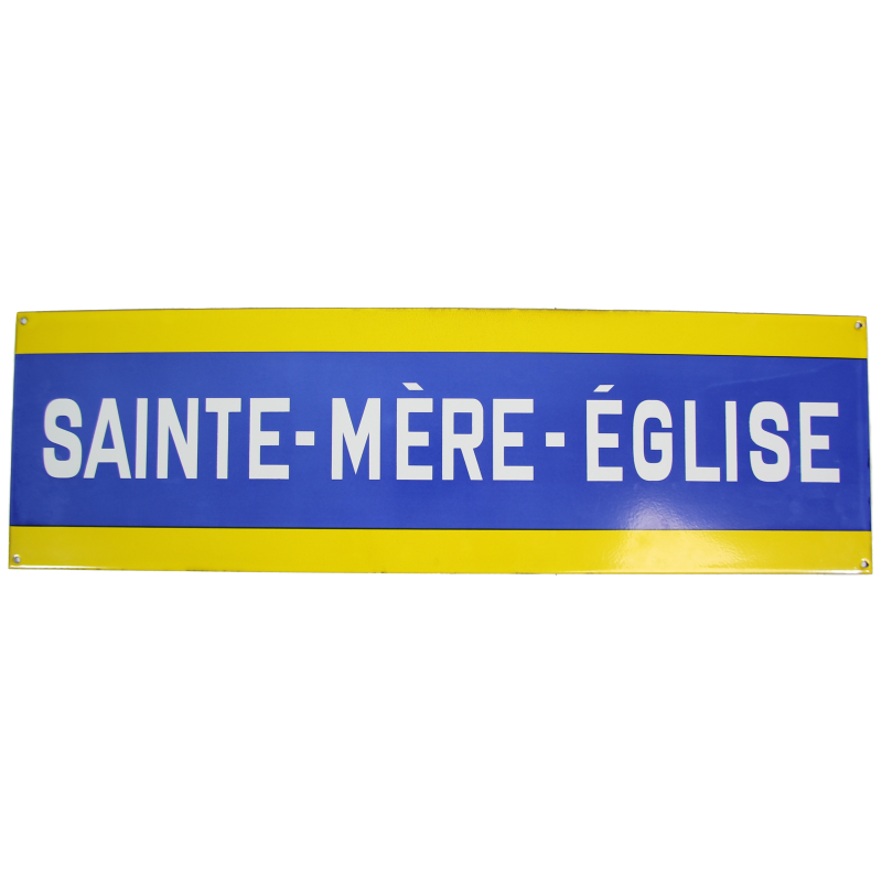 Road sign, Enamelled, Sainte-Mère-Eglise