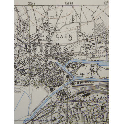 Map, British, CAEN, Normandy, 1944