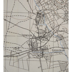 Carte britannique, CAEN, Normandie, 1944