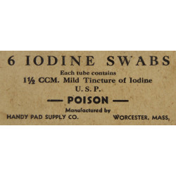 Boîte de tampons de teinture d'iode, HANDY PAD SUPPLY CO. 1942, pleine