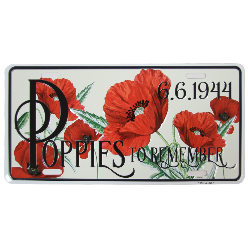 Plate, vehicle, Poppies