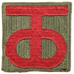 Patch, 90th Infantry Division, OD backing, 1943