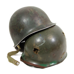 Casque M1, pattes fixes, camouflé, liner ST. CLAIR RUBBER CO.