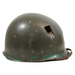 Helmet, M1, Fixed Loops, Camouflaged, ST. CLAIR RUBBER CO. Liner