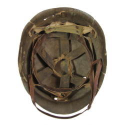 Helmet, M1, Fixed Loops, Camouflaged, ST. CLAIR RUBBER CO. Liner